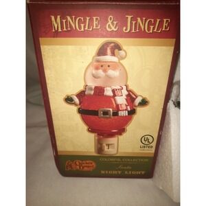 6.5" Santa Mingle & Jingle Cracker Barrel Christmas Collection Night Light